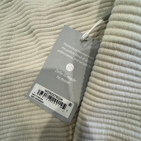 Zella Ottoman Cotton Blend Ribbed Hoodie - Size L - Picture 3 of 4